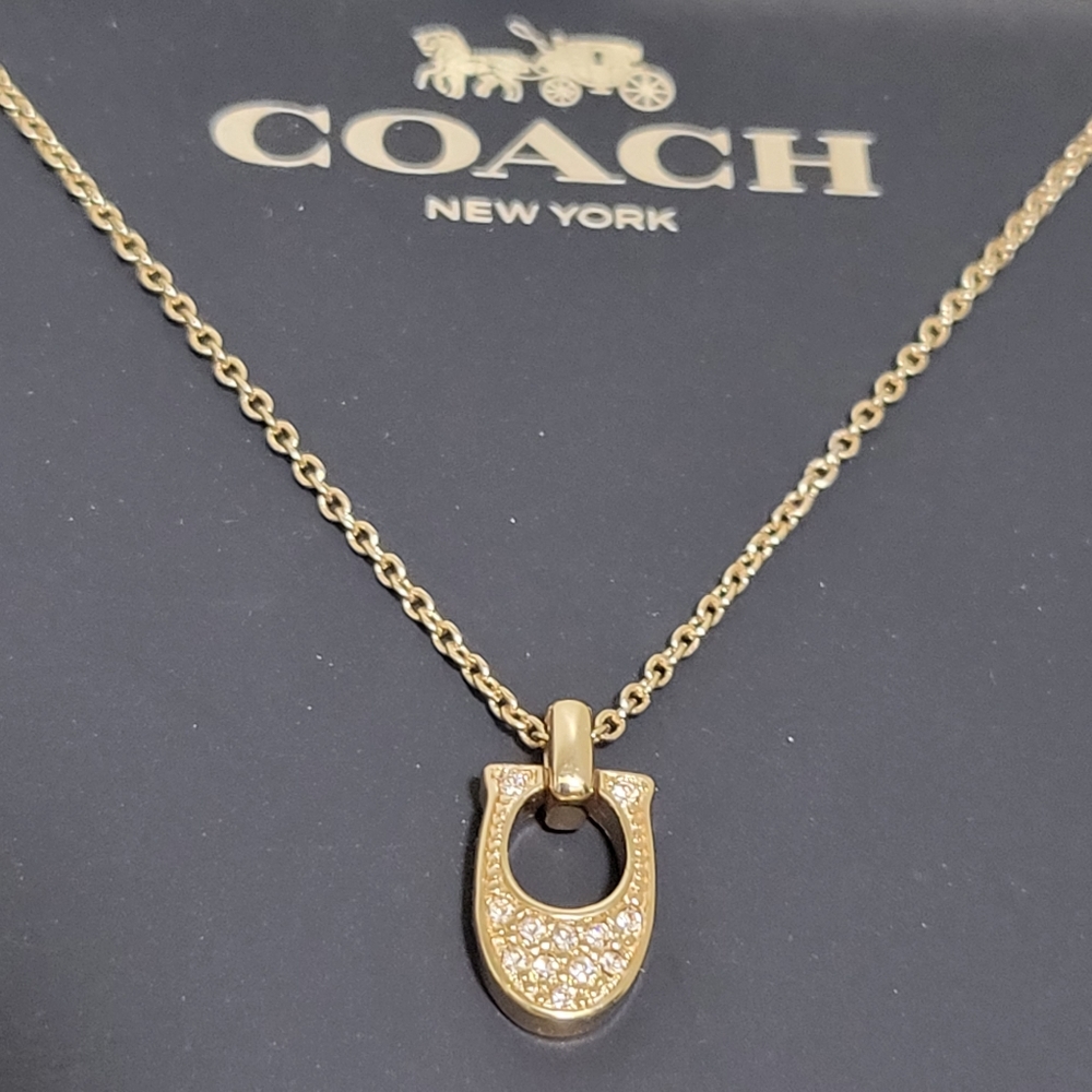 Coach necklace- gold "C"